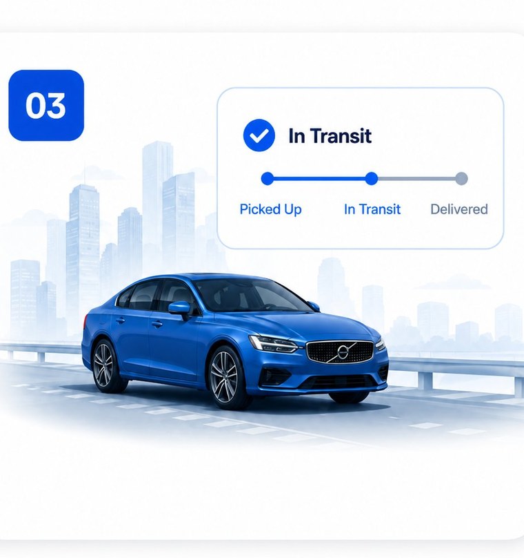 Step 3: track your vehicle in transit from pickup to delivery